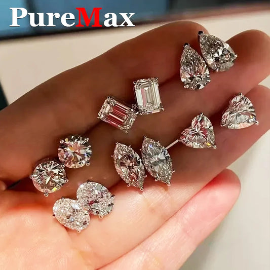 Luxury 0.5-3 Carats Marquise Heart Pear Moissanite Women Diamond Earring Stud 925 Sterling Silver Earrings for Women Jewelry New