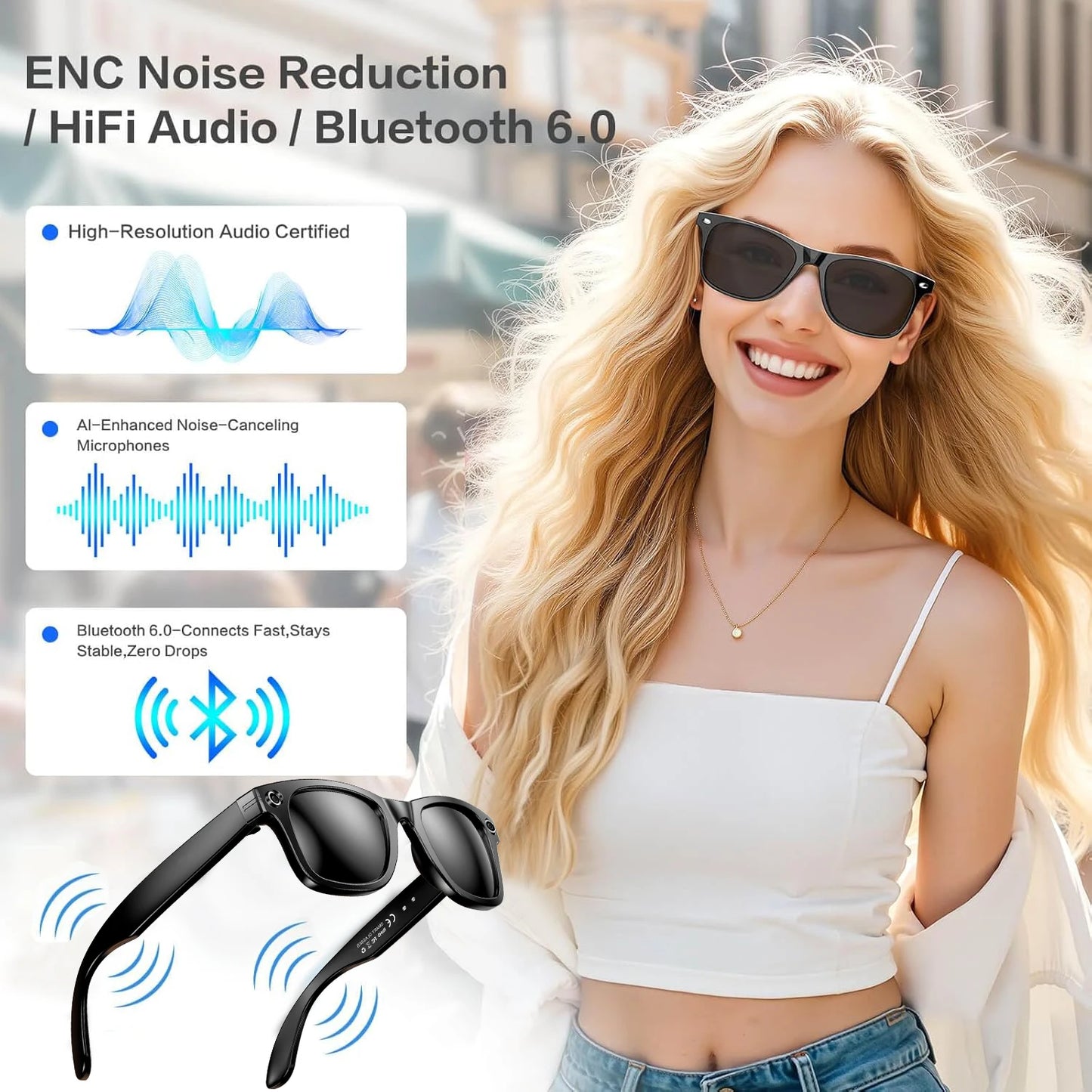 New 8MP Camera Smart Glasses Photography Video AI Intelligent Interactive Translation Call Smart Sunglasses Men Women Eyeglass