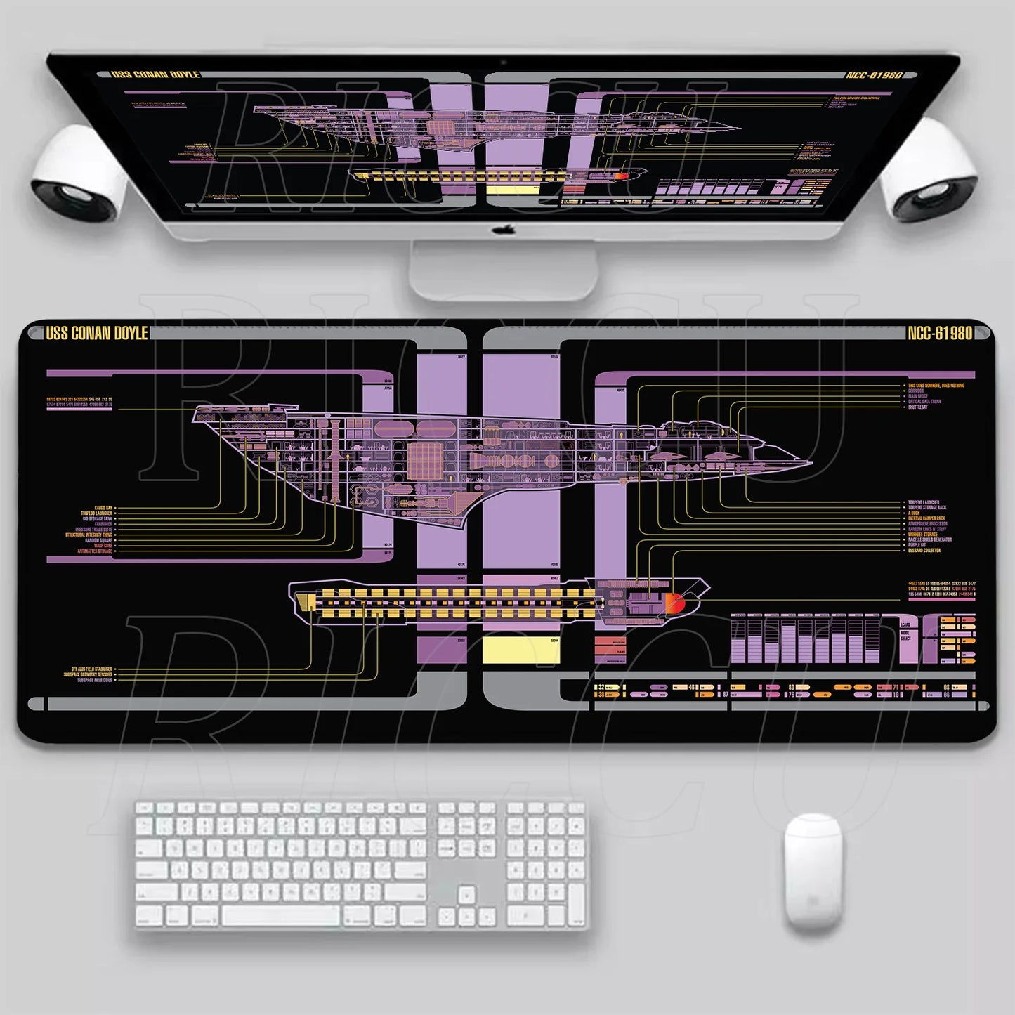 XXL HD print Game Mouse Pad Star Trek Office PC Accessories Keyboard Starship Blueprint Gamer Computer Cabinet Desk Mat carpet