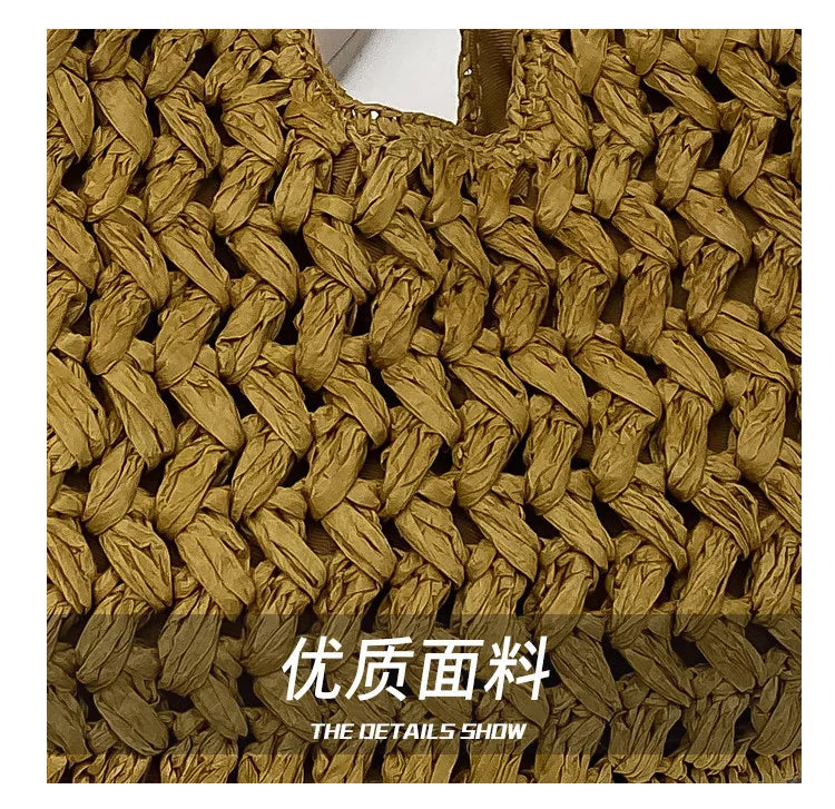 New Summer Beach Bag for Women Clutch Bag Luxury Designer Straw Bags Tote Handbag Fashion Woven Rattan Bags Female Travel Purse