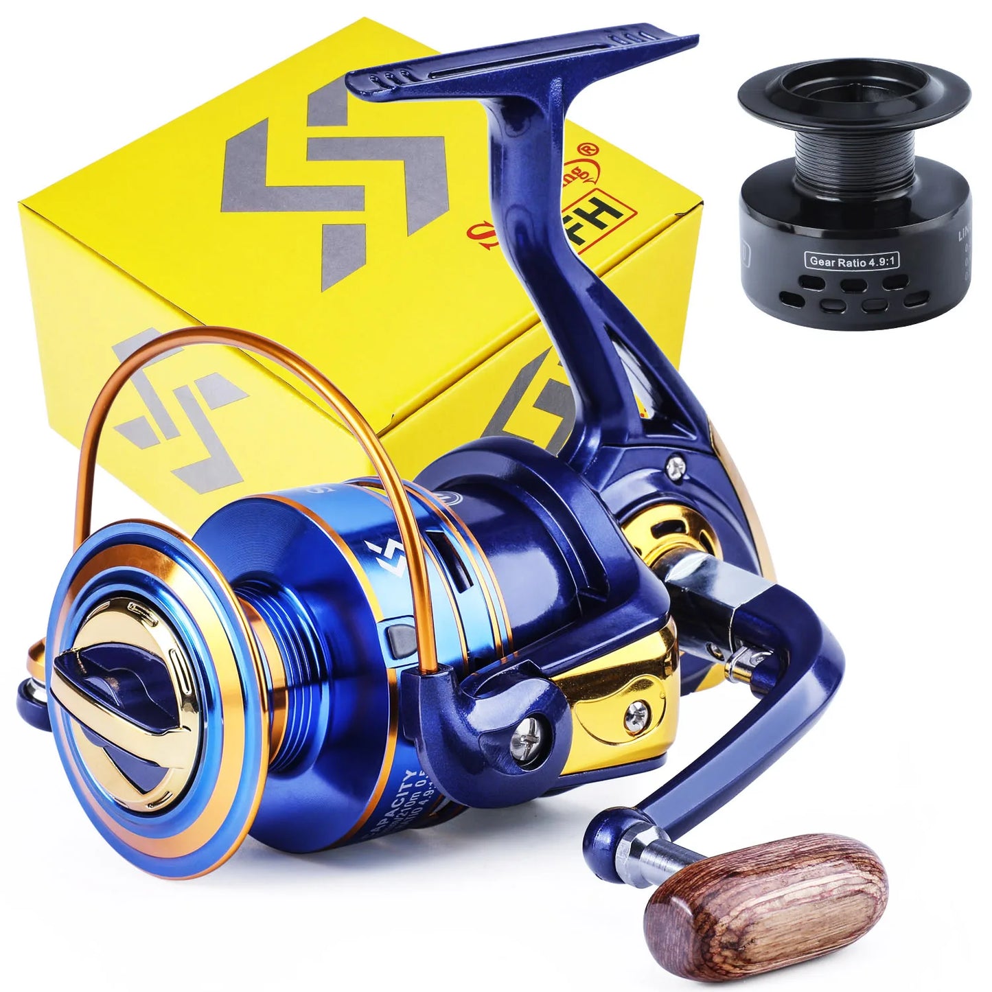Sougayilang 1000~7000 Fishing Reel 5.2:1 Gear Ratio Spinning Reel with Folding Grip Max Drag 10kg All for Fishing Windlass Pesca