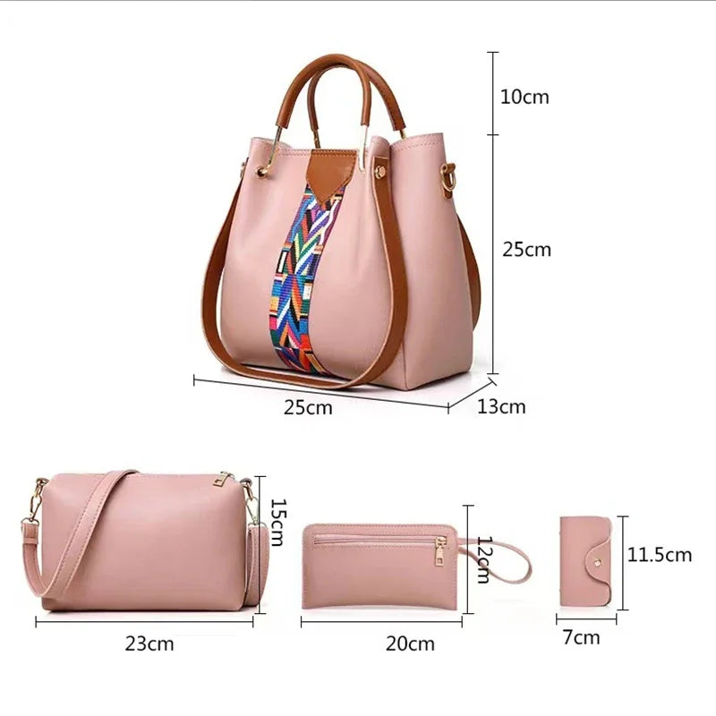 4 Pcs Luxury Handbag Large Capacity Tote Bag Women's Bag Fashion Shoulder Bag,Wallet,Card Case