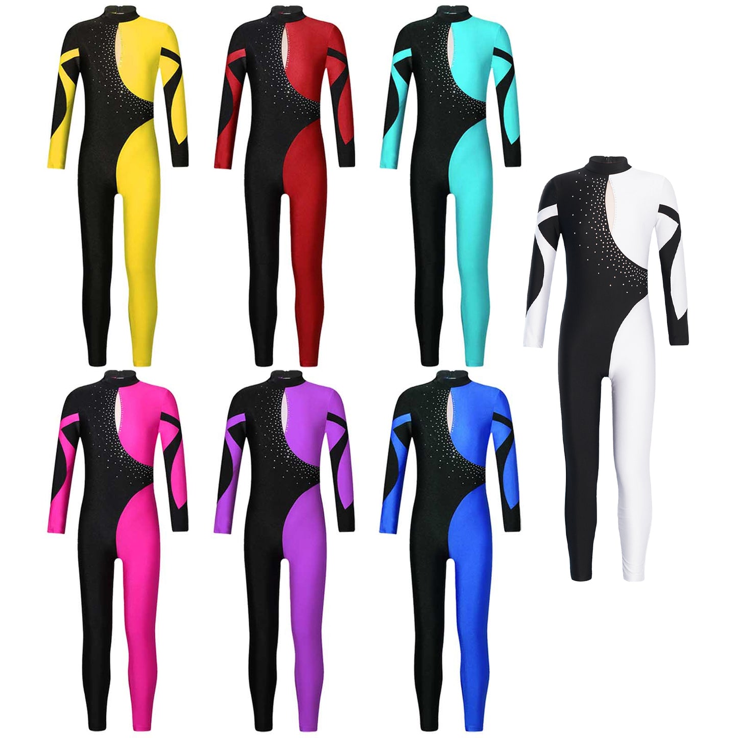 Kids Girls Long Sleeve Gymnastics Leotard Bodysuit Teens Gymnastics Jumpsuit for Girl Children Ballet Dance Costume Dancewear