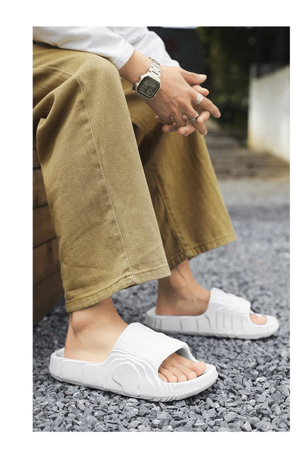 Summer Lightweight Beach Slides For Men Women Non Slip Soft Sole Solid Color Casual Sandals Couple Outdoor Slippers