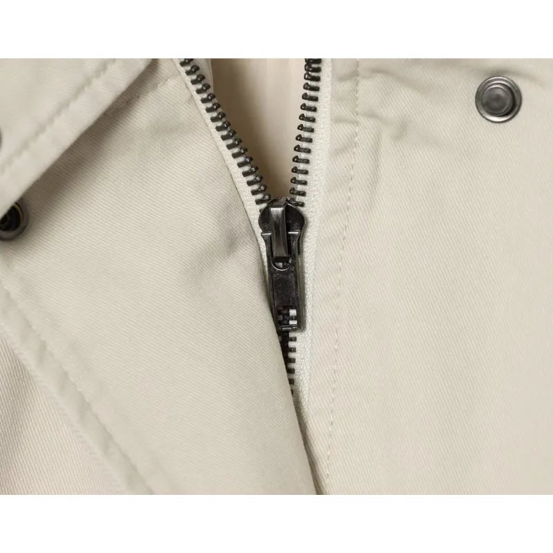 Women's Winter Jacket New 2026 High Neck Long Sleeve Elastic Hem Zipper Pocket Women's Coats Simple Female Jacket
