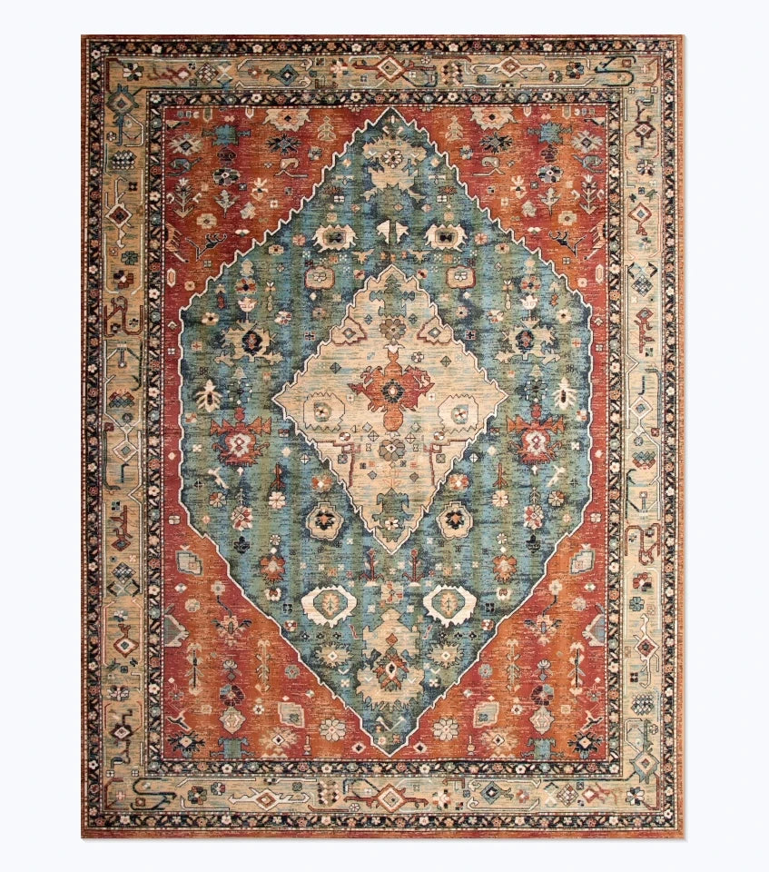 American Retro Style Rugs for Bedroom Large Area Living Room Decoration Anti-slip Carpet Washable Lounge Floor Mat Home Soft Rug