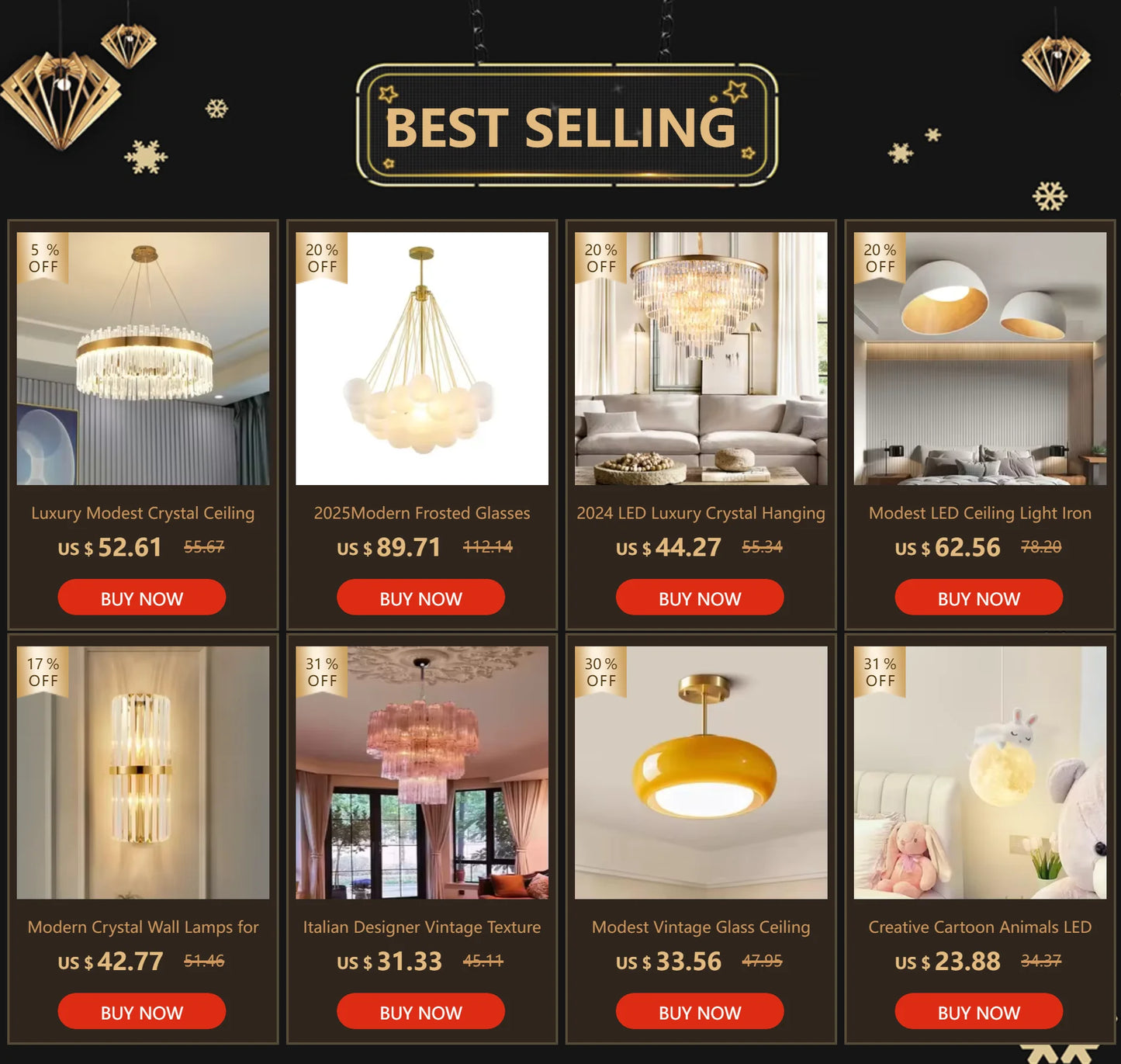 Luxury Modern Crystal Ceiling Chandelier Led Pendant Lamp Dining Table Living Room Bedroom Home Decor Wall Hanging Light Fixture