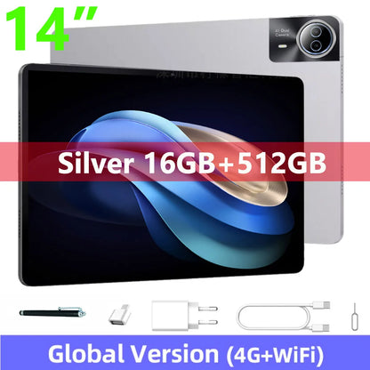 Mpad15 Large Screen 14 inch Tablet 16GB+512GB 1920*1200 IPS 4G Phone Call Android 15 Tablet 14' Octa Core 32+8MP Bluetooth WiFi