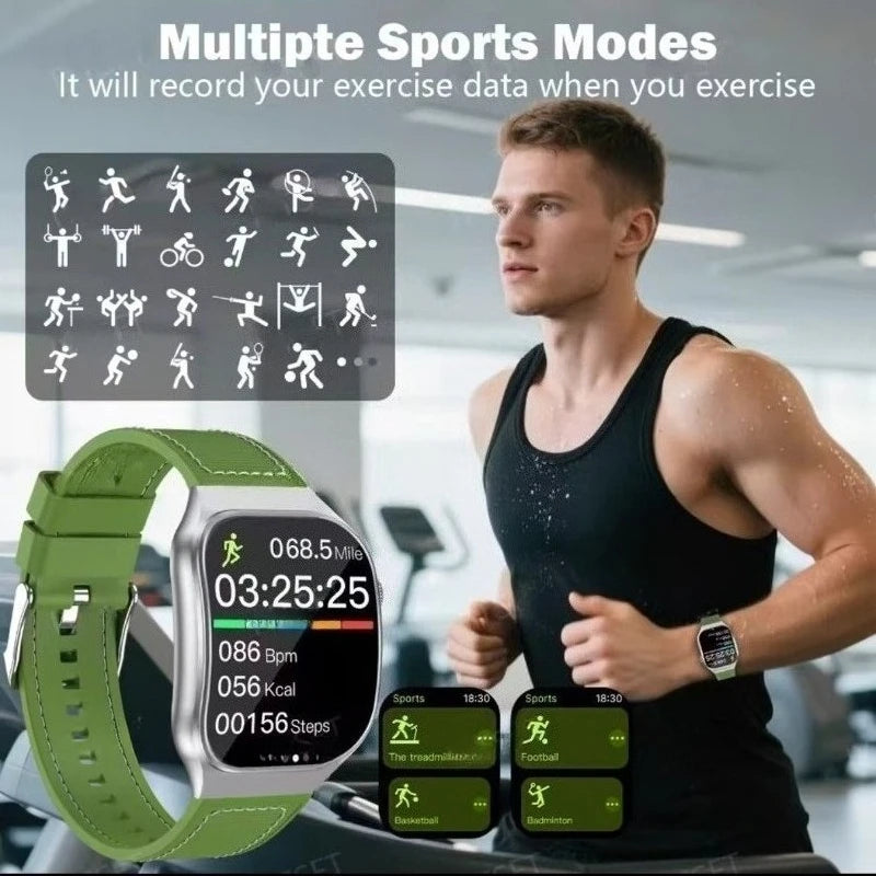 New Curved Screen Women's Smart Watch 2.01'' AMOLED HD Touch Screen Bluetooth 5.3 Voice Call Men's Fitness Smart Watch