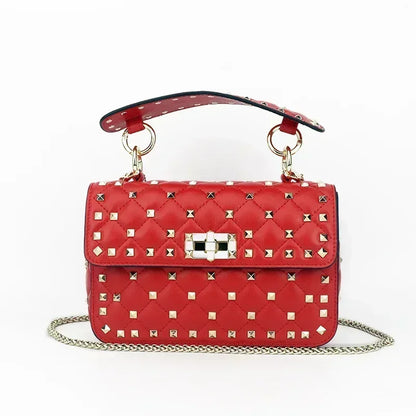 2026 New Fashion Women Sheepskin Leather Rivet Handbags Chain Bag Designer Shoulder Bags Luxury Woman Messenger Bags