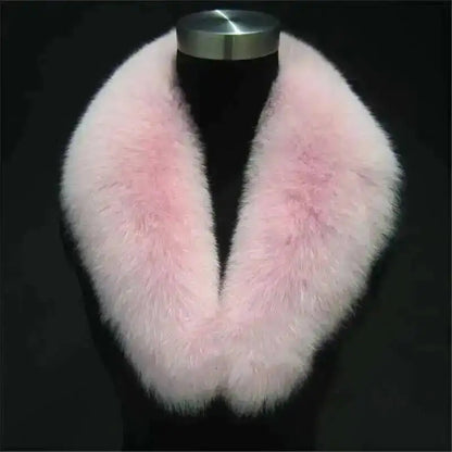 Natural Color Raccoon Fox Real Fur Collar Scarf Genuine Big Size Scarves Warp Shawl Neck Warmer Stole Muffler with Clip Loops #6