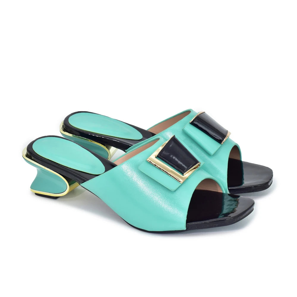 New Arrival African Women Wedding Shoes Decorated with Rhinestone Italian Pumps Women Shoe Ladies Sandals with Heels Party Pumps