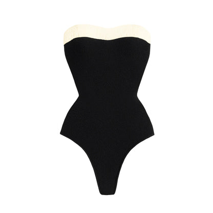 2Pcs Black White Swimsuit 2026 Bandeau Biquini Women Sexy Bikini Push Up Swimwear Female Patchwork Dress Bathing Suits Beachwear