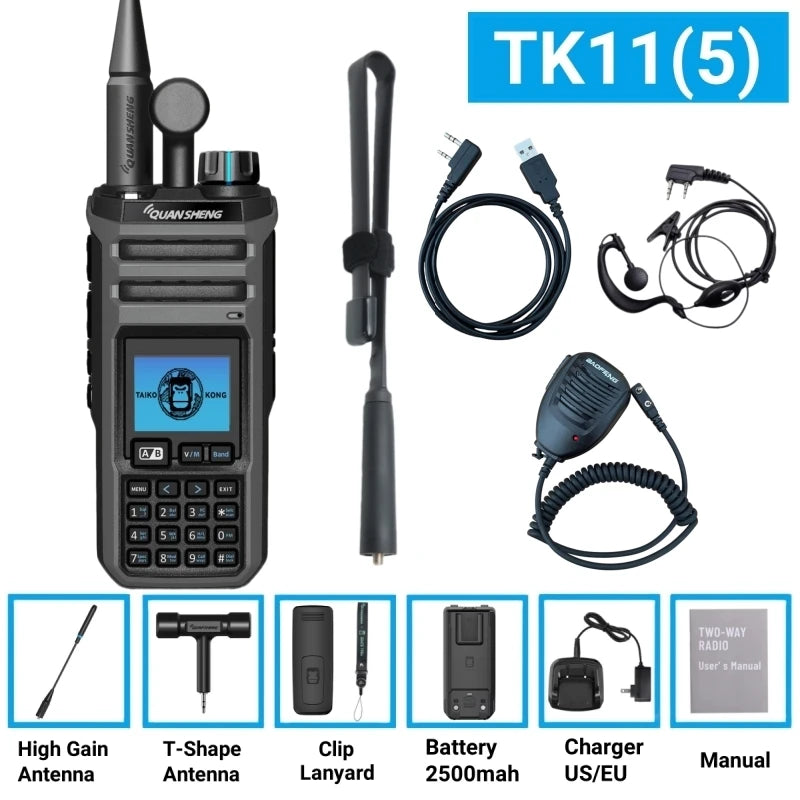 Quansheng Original Tk11 (5)  27 Mhz Walkie Talkie Handheld 10W Frequency Wireless Am Fm Ham
