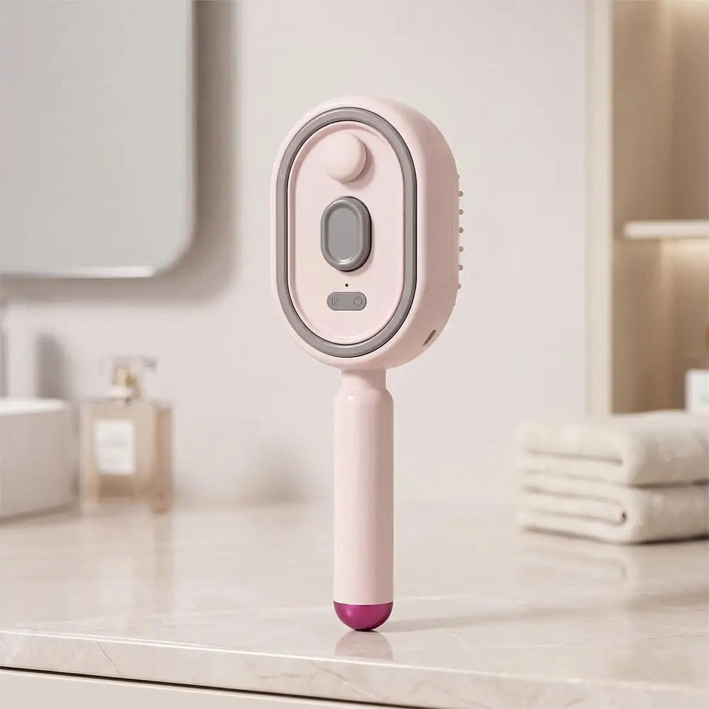 New Electric Hair Care Spray Massage Comb Self Cleaning Steam Essential Oil Brush Hair Oil Applicator Scalp Massager For Women