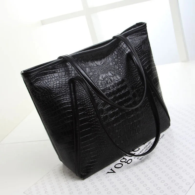 Crocodile Grain PU Leather Women Handbags Large Capacity Female Big Totes Woman Shoulder Bags Shopping Bag Bolsa Feminina
