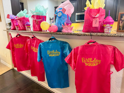 40 Pcs Girls Spa Party Supplies 10 Birthday Squad Princess Robe 10 Tote Bags 10 Headbands 10 Spa Masks for Birthday