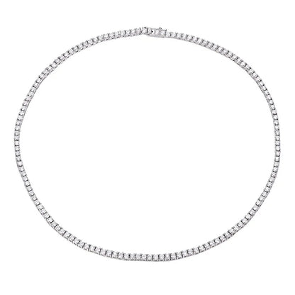 OEVAS 2.5mm Full Moissanite Tennis Necklace for Women Man 100% S925 Silver Neck Chain Necklaces Party Fine Jewelry Gift