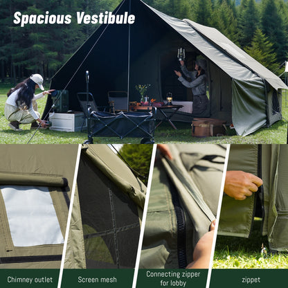 PAKICETUS Luxury Inflatable Camping Tent with Roof Window Easy Setup Portable Tent with Carry Bag for 4-12 People Outdoor Glamping Family Weekend Gatherings