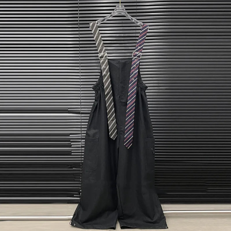KUCLUT 2025 Autumn Fashion Tie Decorated Jumpsuits For Women Loose Style Design Wide-Leg Jumpsuit Female Trendy 1A731