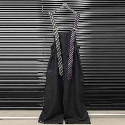 KUCLUT 2025 Autumn Fashion Tie Decorated Jumpsuits For Women Loose Style Design Wide-Leg Jumpsuit Female Trendy 1A731