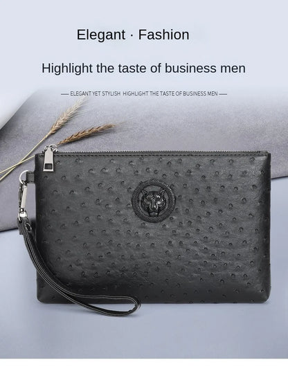 New Business Style Men Clutch Large Wallet Soft PU Leather Male Wristlet Pack Bag Elegant Leisure Stylish HandBags Envelope Bag