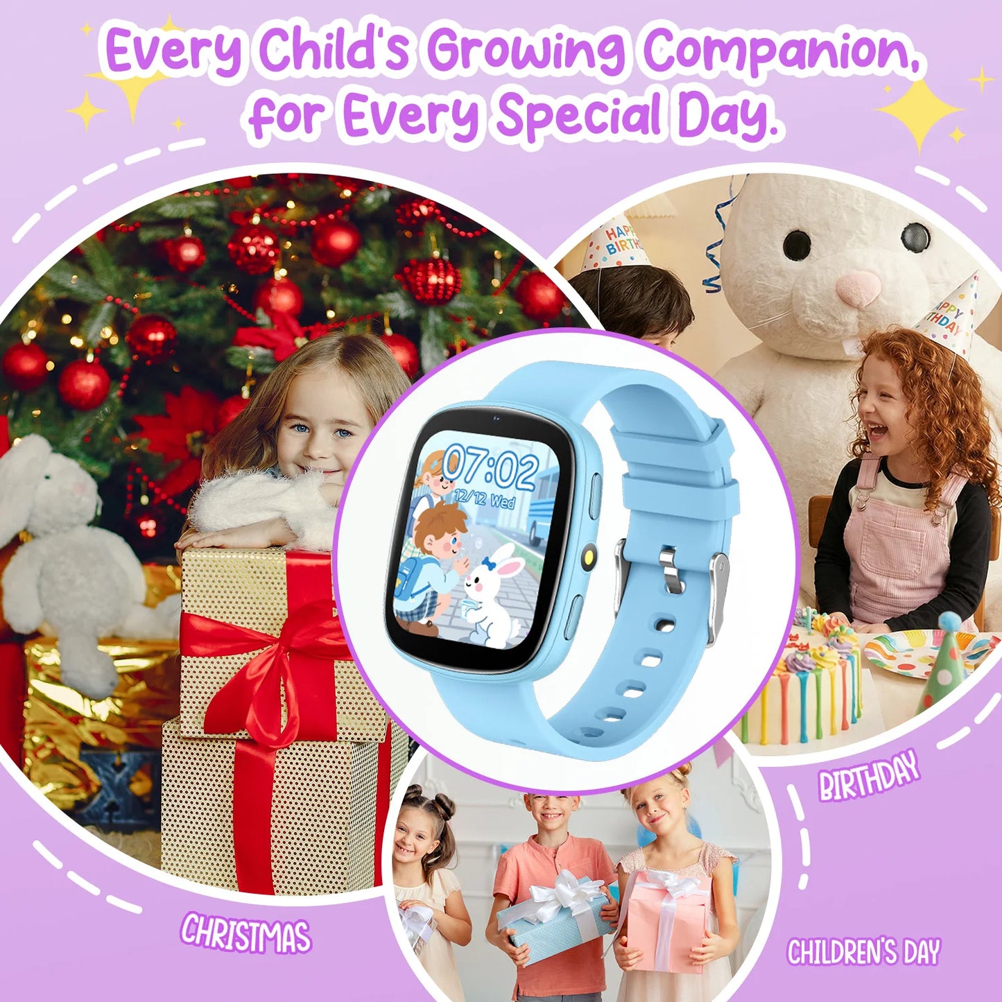 2026 Kids Smartwatch 1.83” HD Touch Screen Watch for Children with Camera Games Sleep Tracker, Alarm, Calculator – Birthday Gift