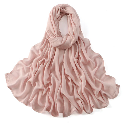 Fashion Muslim Hijab For Women Cotton Rayon Modal Hijab Scarf Solid Color Headscarf Wraps Islamic Headband Turban Veils 185*75CM