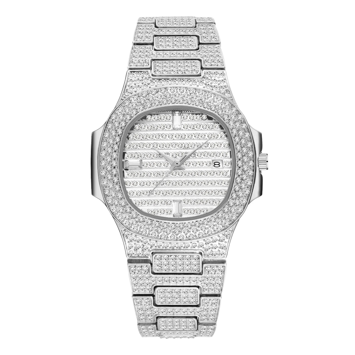 New Luxury Diamond Watch Men Iced Out Watches Calendar Waterproof Quartz Wristwatches Male Clock Relogio Masculino Drop Shipping