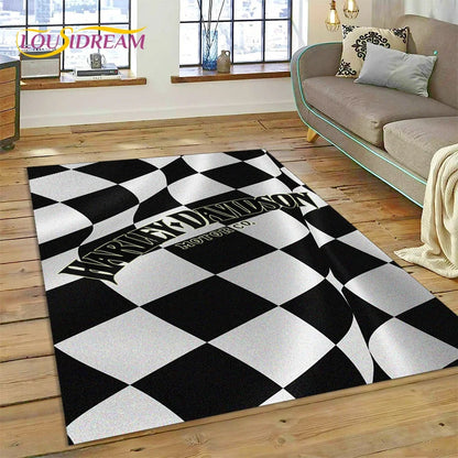 27 Style Harley-y Motorcycle Logo Rug Carpet for Living Room Bedroom Home Decor,floor Mat Non-slip for Sofa Doormat Gift kids