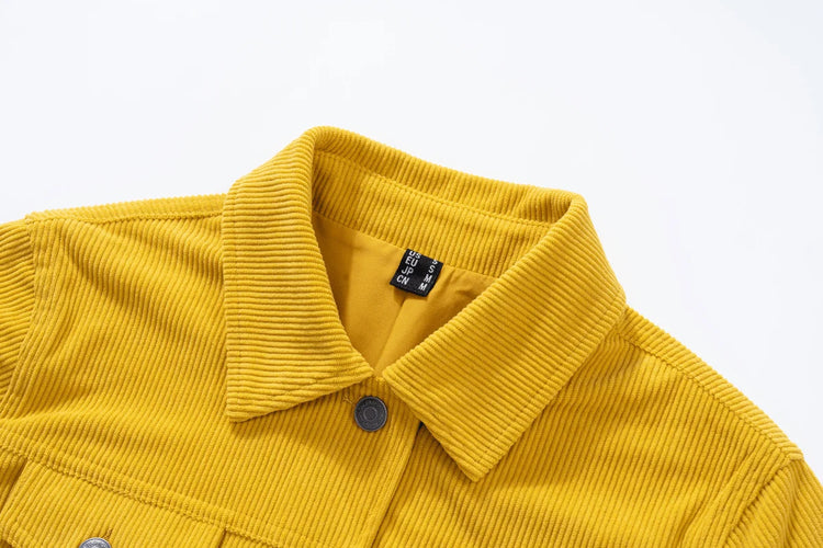 TACVASEN Fashion Corduroy Cargo Jackets Womens Button-Down Soft Warm Casual Outwear Lightweight 4 Pockets Outdoor Workwear Coats