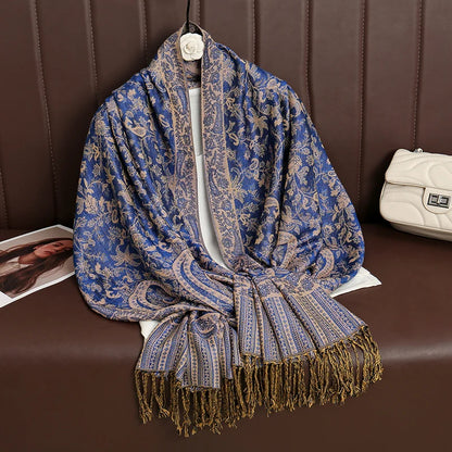 2024 Luxury Brand Cashmere Women Scarf Printed Winter Warm Shawl and Wraps Pashmina Bandana Long Jacquard Paisley Female Foulard