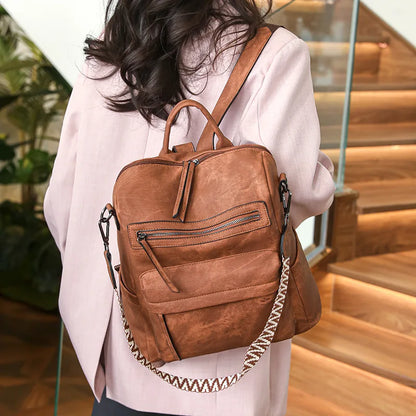 Trendy Women's Backpack Soft Leather Versatile Shoulder Crossbody Bag Large Capacity Travel Backpack Designer Luxury Storage Bag