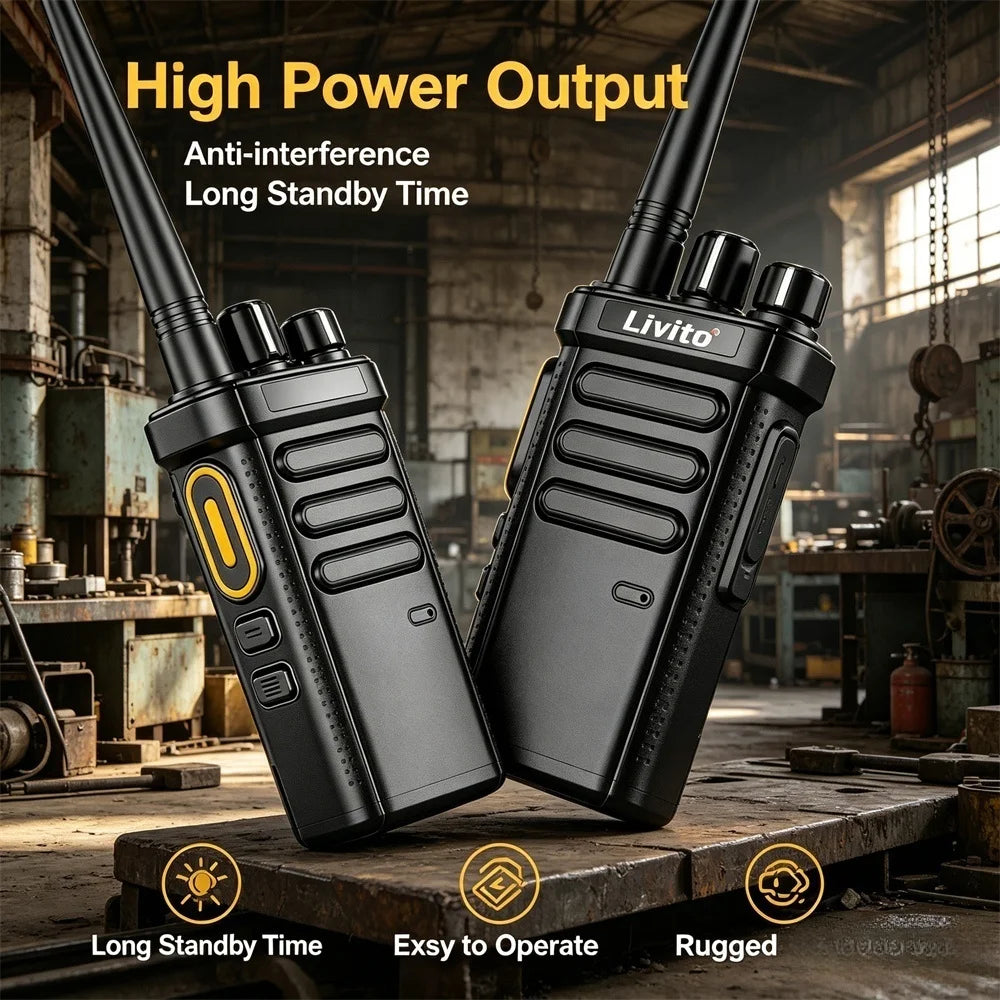 Motolola Analog Walkie Talkie 9800mAh 8W Long Range Two-Way Radio USB-C Fast Charge 16CH K-Type Headset Pro Radio for Camping