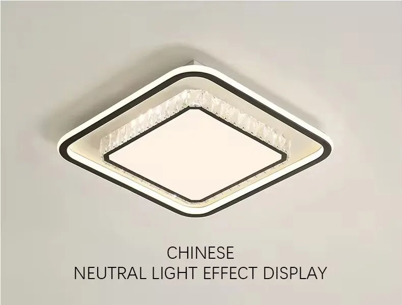 Luxury Living Room Lights Lustre Home Decoration LED Ceiling Lamp Modern Square Acrylic Gold Hall Bedroom Dining Room Fixtures