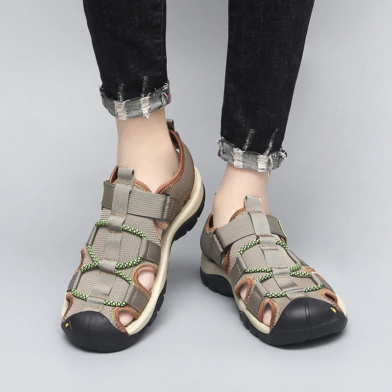 Mens Sandals Breathable Summer Outdoor Anti Slip Wear-resistant Soles Casual Shoes Youth Walking Lightweight Beach Wading Shoes