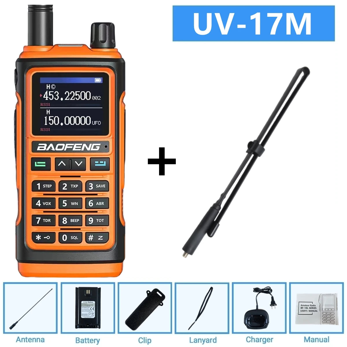 Baofeng 10W Ham Radio Uv-17R Long Range Walkie Talkie 999Ch Wireless Copy Air Band Type-C Emergency Tool For Enthusiasts