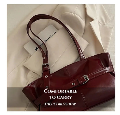 Winter Style Women's Retro Minimalist Tote Shoulder Bag 2025 Autumn Large Capacity Commuting Top-Handle Hand Bags for Women