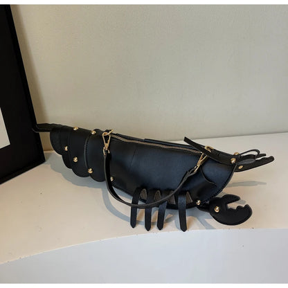 PU Zipper Commuting Crossbody Bags Lobster Shape Niche 2025 High Quality Ladies Bags Solid Color Rivet Fashion Shoulder Bags