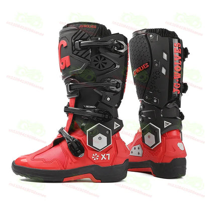 New JG WOLVES Off-road Motorcycle Riding Shoes, Active Axis Off-road Boots, High Boots, Men's Anti Fall Riding Equipment