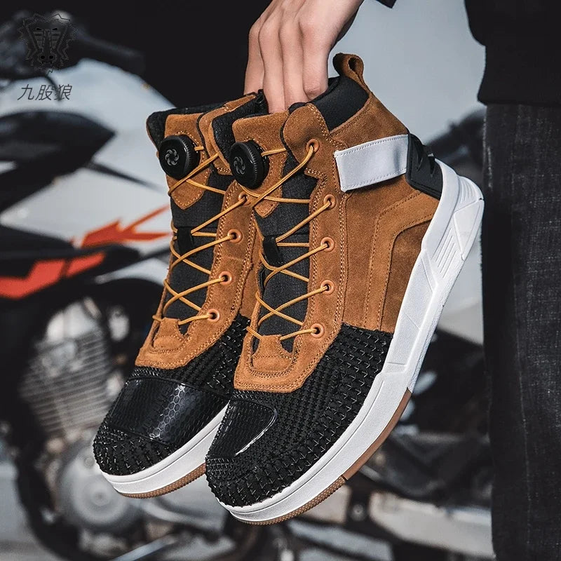 JG WOLVES Motorcycle Boots 2027 New Men Women Motorbike Riding Shoes Breathable Biker Boots Motorboats Motorcycle Shoes Bota