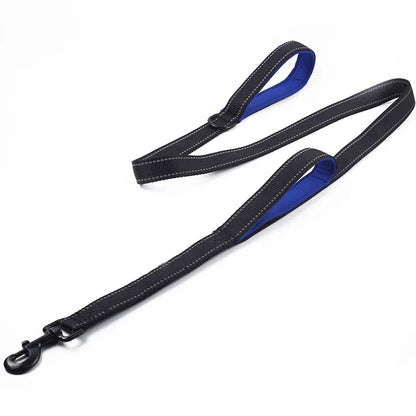 Dog Leashes Outdoor Travel Dog Training Chain Heavy Duty Double Handle Lead for Greater Control Safety Training Dual Handle