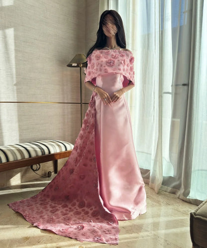 Customized Fashion Charmeuse Sequined Flower A-line Off-the-shoulder Long Dresses Bespoke Occasion Modern Style