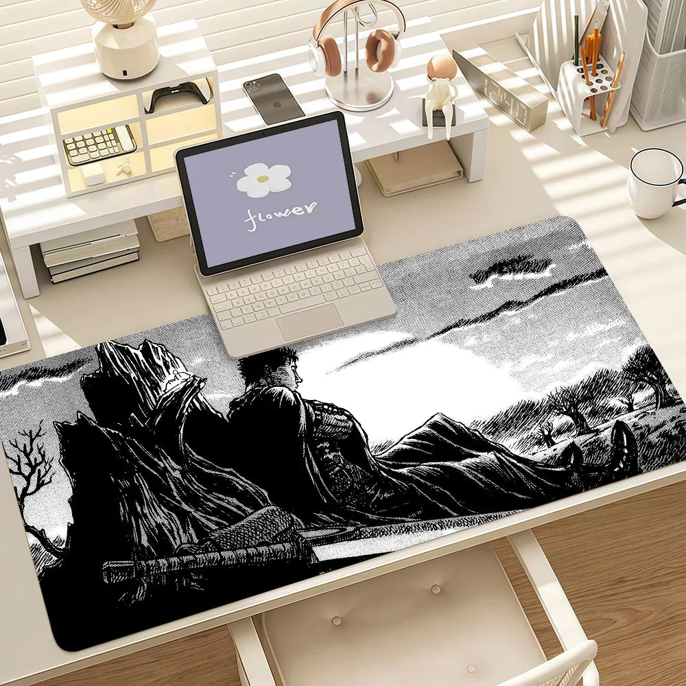 Retro Classic Comics B-berserk Mouse Pad Anti Slip Rubber Edge Locked Thickened Laptop Gaming Desk Mat