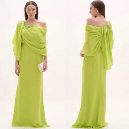 Customized Price AdjustmentJersey Sequined Ruched Christmas A-line One-shoulder Bespoke Occasion Gown Long Dresses