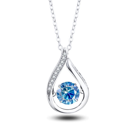 VVS1 D Color Moissanite Necklace For Women Fine Jewelry with GRA 925 Sterling Sliver Chain Plated 18k White Gold