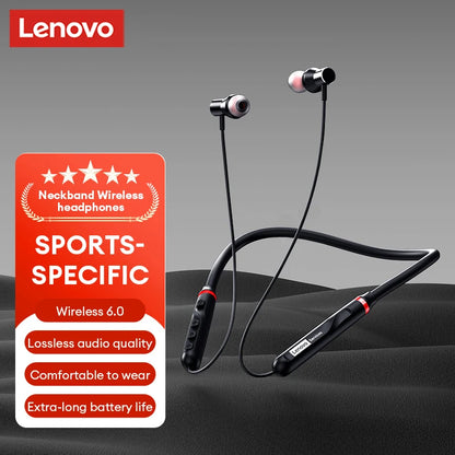Original Lenovo Y111 Bluetooth 6.0 Headphones Neckband Magnetic Earbud Stereo Running Secure Fit Sports Gaming Wireless Headset