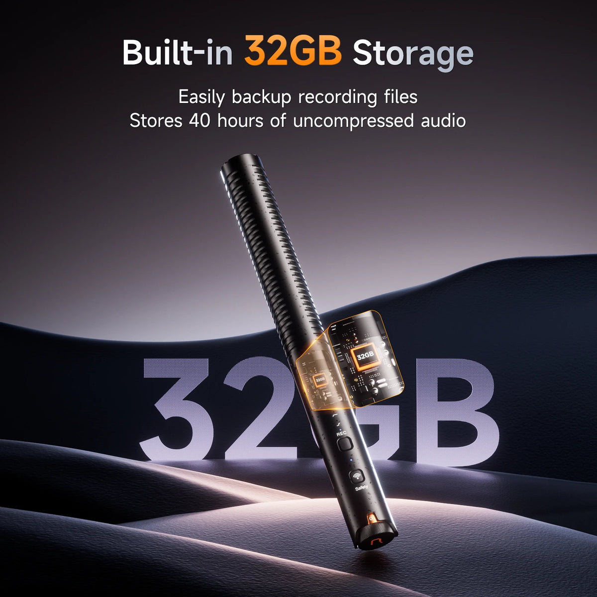 COMICA VM40 Super Cardioid 2.4G Wireless Shotgun Microphone 48kHz 32-bit 32GB Built-in Storage Mic for Camera Smartphone PC