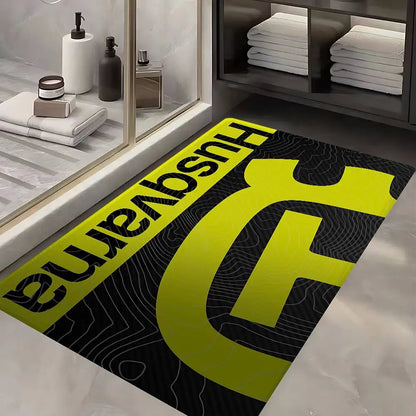 H-Husqvarna Logo Floor Mat INS Style Soft Bedroom Floor House Laundry Room Mat Anti-skid Household Carpets