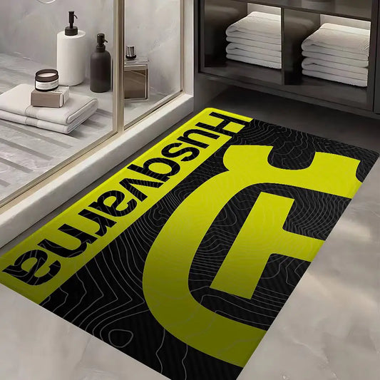 H-Husqvarna Logo Floor Mat INS Style Soft Bedroom Floor House Laundry Room Mat Anti-skid Household Carpets